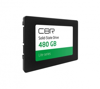 Твердотельный накопитель CBR SSD-480GB-2.5-LT22, серия "Lite", 480 GB, 2.5", SATA III 6 Gbit/s, SM2259XT, 3D TLC NAND, R/W speed up to 550/520 MB/s, TBW (TB) 240
