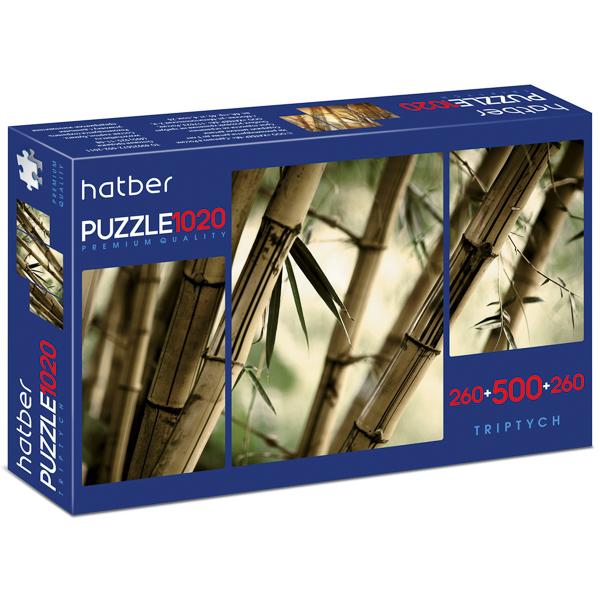 Пазл 500 эл. 260*2 эл. Hatber Premium "Триптих.Бамбуковый лес" 633253