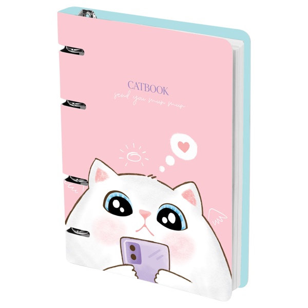 Тетрадь на кольцах А5, 100л., MESHU "CAT BOOK", картон, матовая ламинация, выборочный УФ-лак MS_50666 352213