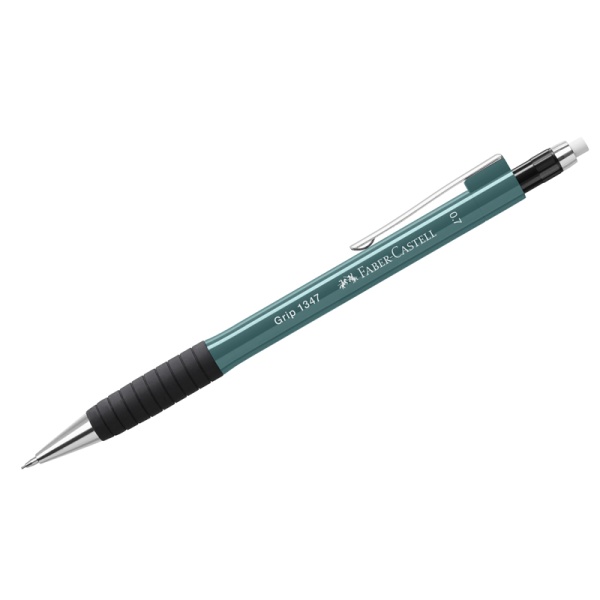 Карандаш механический Faber-Castell "Grip 1347" B, 0,7мм, грип, с ласт., автоподача грифеля, изумрудно-зеленый 333382 134760
