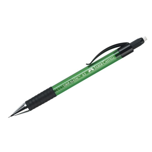 Карандаш механический Faber-Castell "Grip Matic 1375", 0,5мм, с ластиком, автоподача грифеля,зеленый 286047 137563
