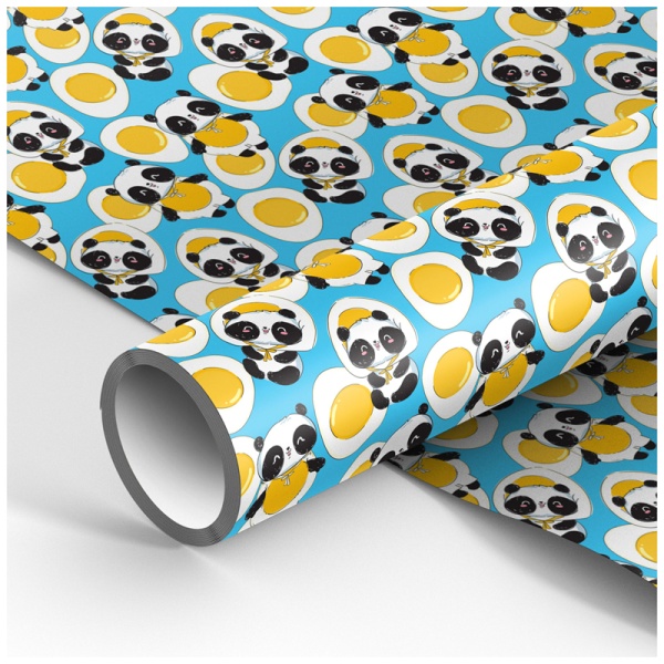 Упаковочная бумага глянц. 70*100см, MESHU "Cute pandas", 90г/м2 325748 М100_41081