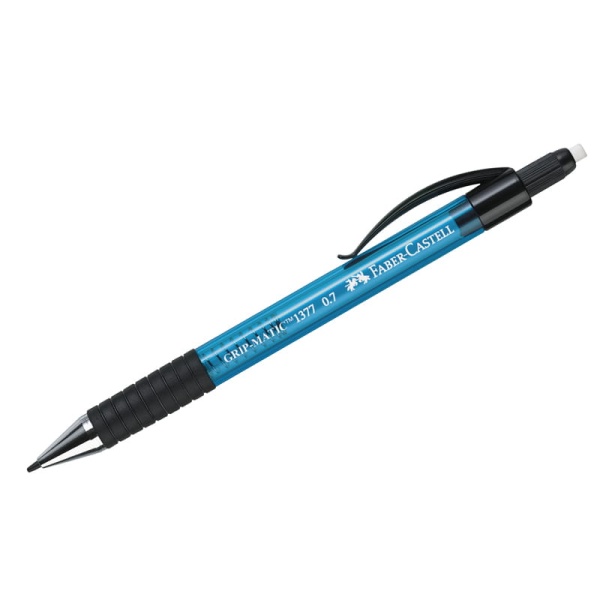 Карандаш механический Faber-Castell "Grip Matic 1377" 0,7мм, с ластиком, автоподача грифеля, синий 137751 286700