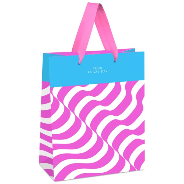 Пакет подарочный 18*23*10см MESHU "Fuchsia color Illusion", отд. фольгой, матовая ламинация 339789 MS_45754