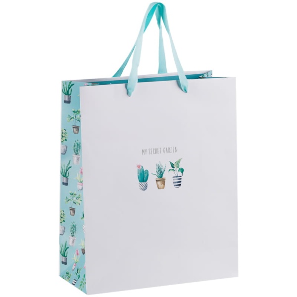 Пакет подарочный 26*32*12см MESHU "Lovely plants", отд. фольгой, матовая ламинация 302923 YPl_33052
